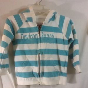 Girls sz Med RAG WEAR USA Striped Full Zip Hoodie